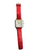 Michelle Red Leather Square face Lizard silver hardware Jewelry Red