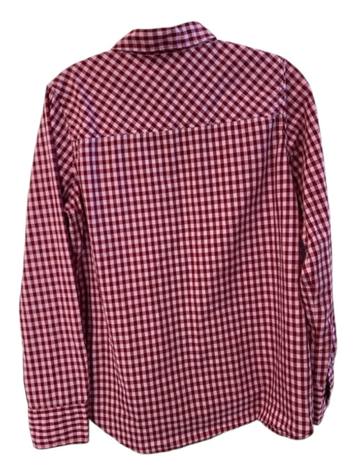 J Crew Size 6 Pink & Burgundy Cotton Button Down check Long Sleeve Shirt Pink & Burgundy / 6