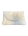 No Brand Ivory Fur Silver Buttons Clutch Ivory