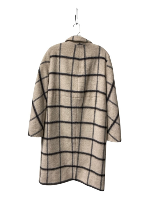 Pearl Size Small Beige Wool Collar Long Sleeve Light Weight plaid Jacket Beige / Small