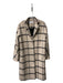 Pearl Size Small Beige Wool Collar Long Sleeve Light Weight plaid Jacket Beige / Small