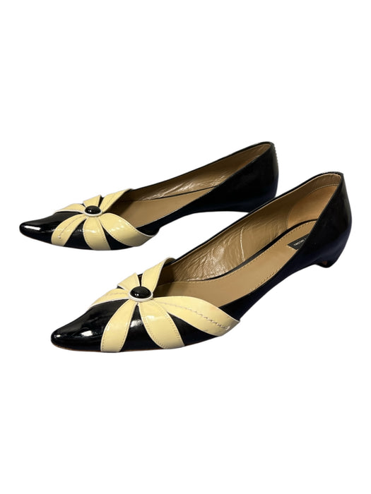 Marc Jacobs Shoe Size 40 Black & Pale Yellow Patent Leather Pointed Toe Shoes Black & Pale Yellow / 40