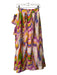 Marie Oliver Size XS Pink, Red & Multi Print Linen & Viscose Wrap lined Skirt Pink, Red & Multi Print / XS