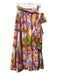Marie Oliver Size XS Pink, Red & Multi Print Linen & Viscose Wrap lined Skirt Pink, Red & Multi Print / XS