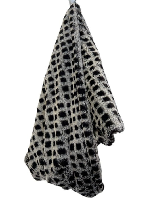 Sleeping on Snow Gray & Black Polyester Square Print Embellished Applique scarf Gray & Black / One Size