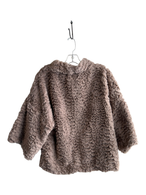 Ivy Jane Size XS Brown Polyester Faux Fur Cowl Neck 3/4 Sleeve Oversize Top Brown / XS