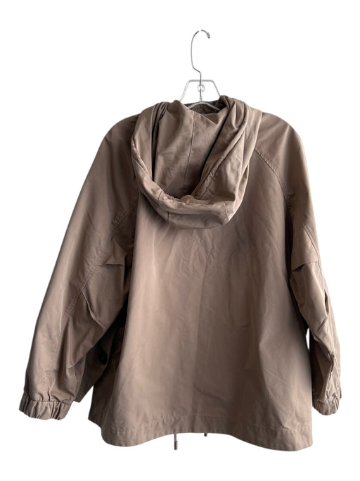 Zara Size XS Khaki Cotton Blend Hood Drawstring Hem Zip & Button Jacket Khaki / XS
