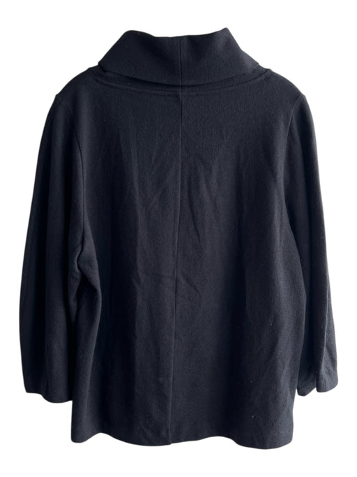 COS Size S Black Wool & Cotton High Neck Long Sleeve Oversize Top Black / S