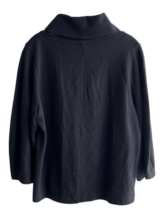 COS Size S Black Wool & Cotton High Neck Long Sleeve Oversize Top Black / S