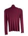 Dolan Size 8 Maroon Rayon Ribbed Turtleneck Collar button Long Sleeve Top Maroon / 8
