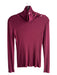 Dolan Size 8 Maroon Rayon Ribbed Turtleneck Collar button Long Sleeve Top Maroon / 8