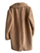 Zara Size S Brown Polyester Blend Teddy Bear Lapel Double Breasted Coat Brown / S