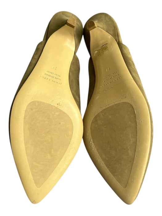 Jenni Kayne Shoe Size 39 Taupe Leather Suede Pointed Toe Open Heel Shoes Taupe / 39