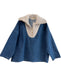 Amo X Donni. Size S Blue & White Cotton Blend Sherpa Quarter Zip Denim Jacket Blue & White / S