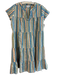 Roller Rabbit Size S Multi Cotton Mandarin Collar V Neck Vertical Stripe Dress Multi / S
