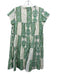 Roller Rabbit Size XS Green & Cream Cotton Cap Sleeve Mixed Floral Tiered Dress Green & Cream / XS