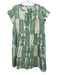 Roller Rabbit Size XS Green & Cream Cotton Cap Sleeve Mixed Floral Tiered Dress Green & Cream / XS
