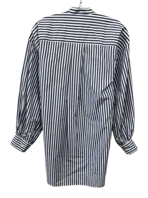 Ann Mashburn Size Small Blue & White Cotton Long Sleeve Mixed Stripes Top Blue & White / Small
