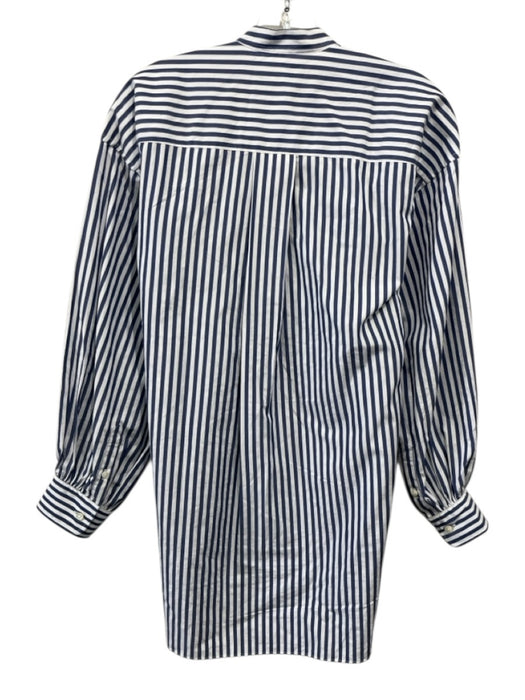 Ann Mashburn Size Small Blue & White Cotton Long Sleeve Mixed Stripes Top Blue & White / Small