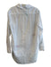 Anthropologie Size Est L White & Blue Cotton Collared Button Up Long Sleeve Top White & Blue / Est L