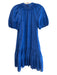 Ulla Johnson Size 2 Blue Cotton Lace Detail V Neck Short Puff Sleeve Dress Blue / 2