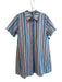 Anthropologie Size M Blue & Red Cotton Short Sleeve Striped Collar Dress Blue & Red / M
