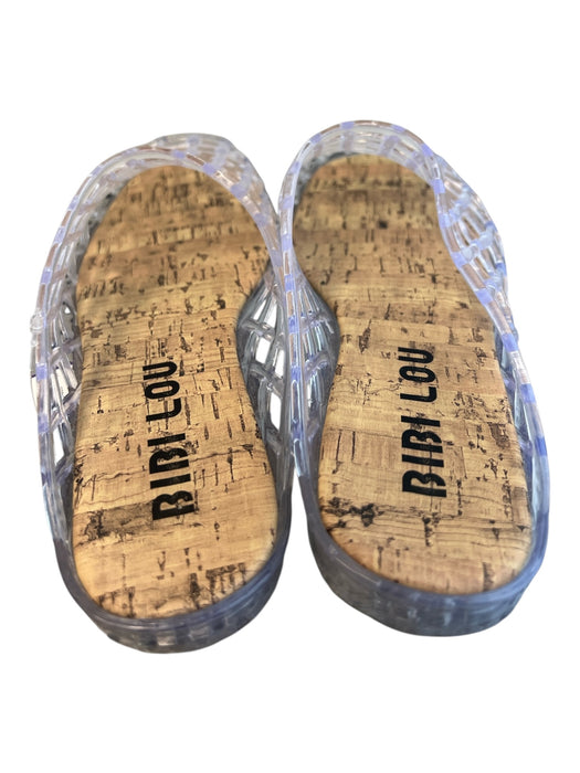 Bibi Lou Shoe Size 38 Clear Plastic Round Toe Holes Mule Flats Shoes Clear / 38