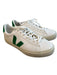 Veja Shoe Size 8 White & Green Leather Round Toe Logo Lace Up Sneaker Shoes White & Green / 8