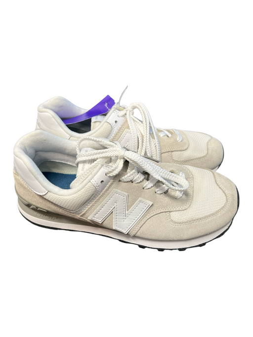 New Balance Shoe Size 8 white & tan Leather Suede Lace Up Low Top Sneaker Shoes white & tan / 8
