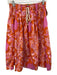 Lema Size Est S Pink & Orange Drawstring Waist Floral Pleated Knee length Skirt Pink & Orange / Est S
