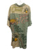 Celandine Size XS Green, Pink & Beige Linen Blend 3/4 Sleeve Button up Pant Set Green, Pink & Beige / XS