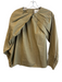 Benaar Size S Brown Cotton Round Neck Long Sleeve Zip Back Pleated Top Brown / S