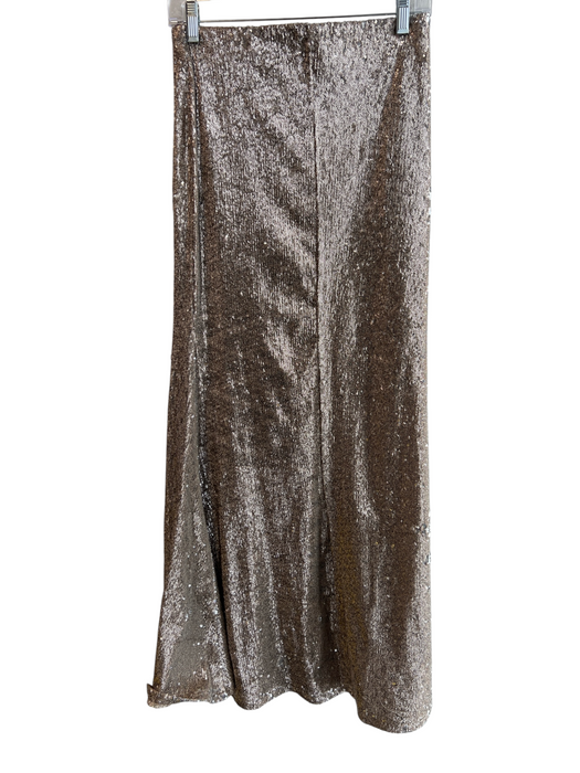 Line & Dot Size M Silver Polyester Sequin Elastic Waist Mermaid Maxi Skirt Silver / M