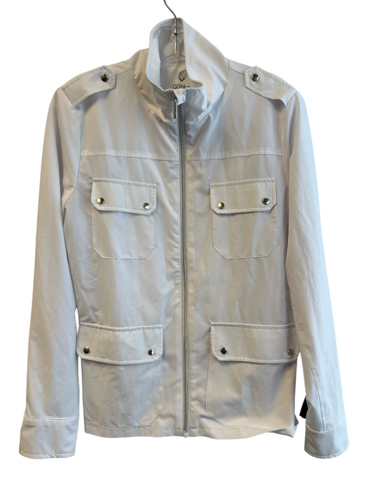 GGBlue Size S White Polyester High Ankle Zip Front Long Sleeve Jacket White / S