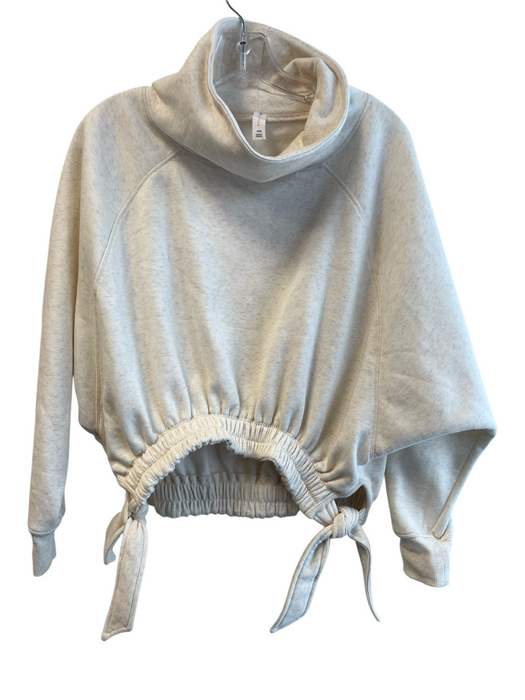 Daily Practice Size XXS Ivory Cotton Blend Turtle Neck Long Sleeve Tie Hem Top Ivory / XXS