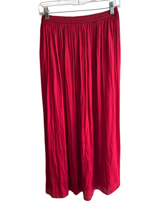 J Crew Size 2 Red Polyester Elastic Waist Gathered Maxi Skirt Red / 2