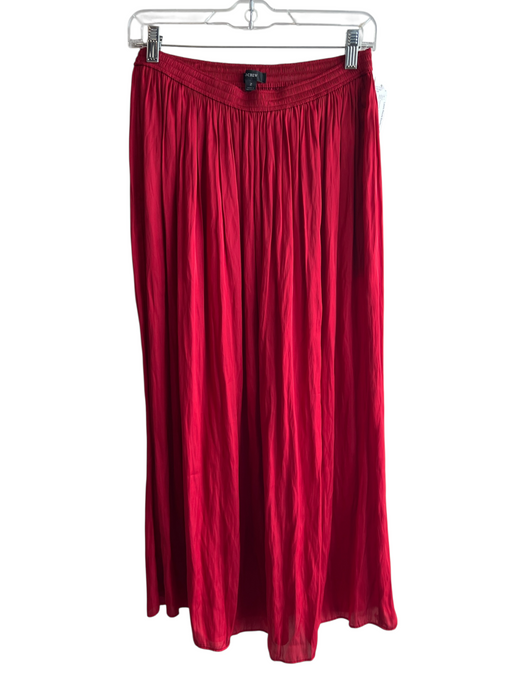 J Crew Size 2 Red Polyester Elastic Waist Gathered Maxi Skirt Red / 2