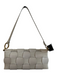 Polene Gray Leather Woven Top Strap Magnetic Snap Closure Inside Pockets Bag Gray / S