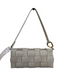 Polene Gray Leather Woven Top Strap Magnetic Snap Closure Inside Pockets Bag Gray / S