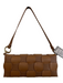 Polene Brown Leather Woven Top Strap Magnetic Snap Closure Inside Pockets Bag Brown / S