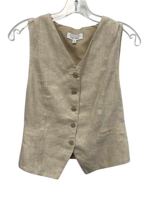 & Other Stories Size 6 Beige Buttons Sleeveless Vest Top Beige / 6