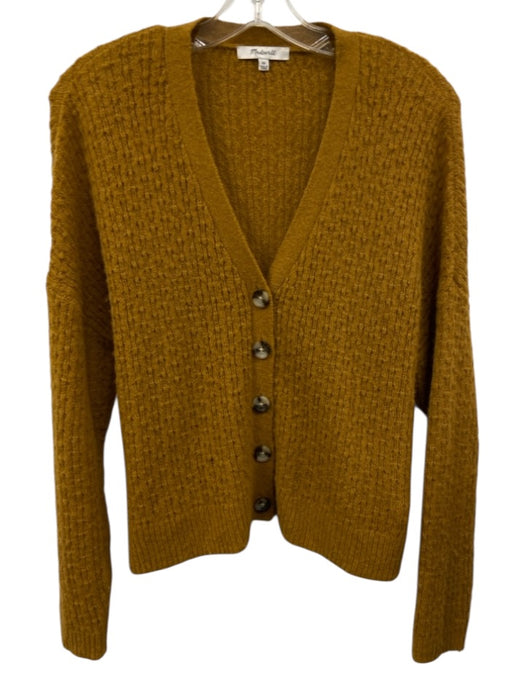 Madewell Size XS Mustard Yellow Acrylic Blend Long Sleeve Button Front Sweater Mustard Yellow / XS