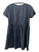 Madewell Size XS Black Linen Blend Button Front V Neck Cap Sleeve Dress Black / XS