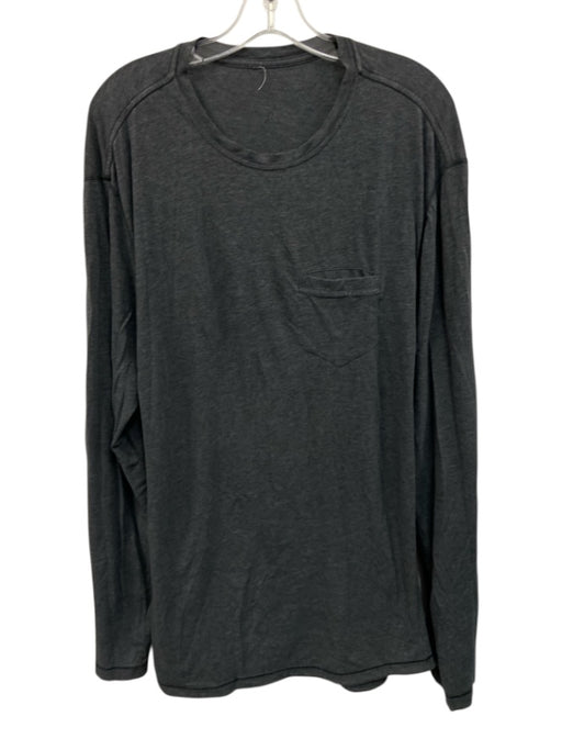 Lululemon Size Est XL Dark Gray Synthetic Heathered Athletic Long Sleeve Shirt Dark Gray / Est XL