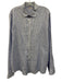 Massimo Alba Size L Blue & White Linen Striped Button up Men's Long Sleeve Shirt Blue & White / L
