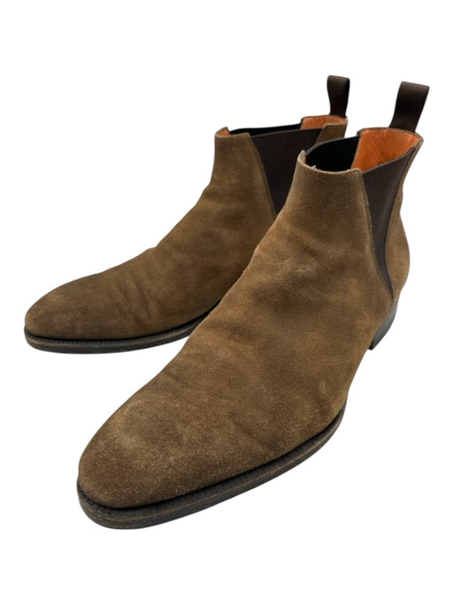 Santoni Shoe Size 9 AS IS Brown Suede Solid Boot Men's Shoes Brown / 9