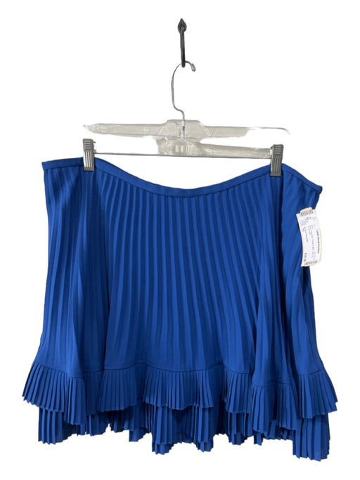 Banana Republic Size 16 Blue Polyester Pleated Mini Side Zip Skirt Blue / 16