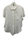 Theory Size M White Linen Short Sleeve Button Up Collar Top White / M