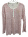 Roller Rabbit Size L White & Pink Pima Cotton Henley S Chain Pant Set White & Pink / L