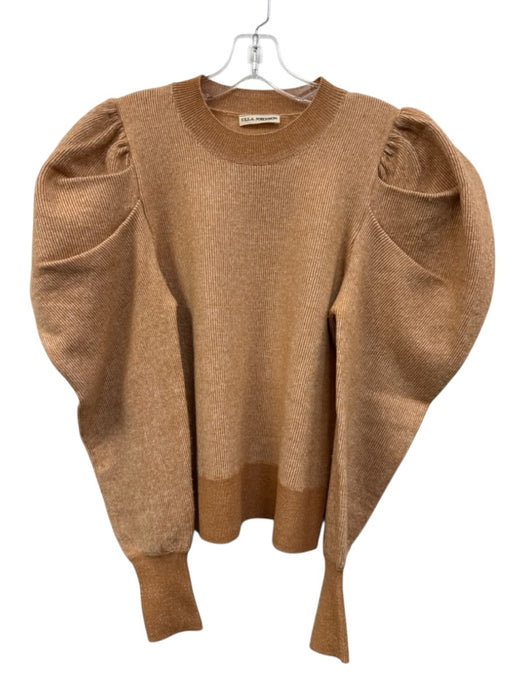 Ulla Johnson Size S Brown & Cream Merino Wool Stripe Long Sleeve Sweater Brown & Cream / S